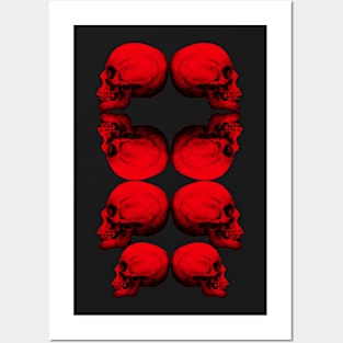 Skull Advanced Profile RED Posters and Art